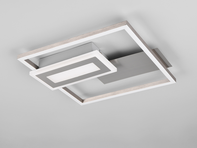 LED Deckenleuchte und Wandleuchte SPIRO ultraflach in Silber, Breite 33cm