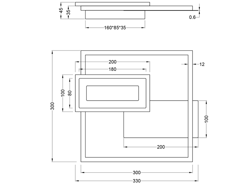 LED Deckenleuchte und Wandleuchte SPIRO ultraflach in Silber, Breite 33cm