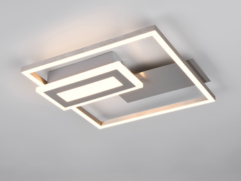 LED Deckenleuchte und Wandleuchte SPIRO ultraflach in Silber, Breite 33cm