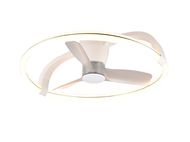 Große LED Deckenleuchte STOCKHOLM mit Ventilator & Fernbedienung Weiß, Ø 73,5cm