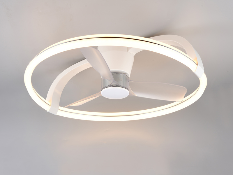Große LED Deckenleuchte STOCKHOLM mit Ventilator & Fernbedienung Weiß, Ø 73,5cm