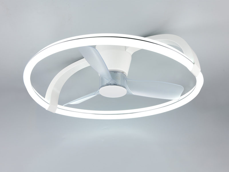 Große LED Deckenleuchte STOCKHOLM mit Ventilator & Fernbedienung Weiß, Ø 73,5cm