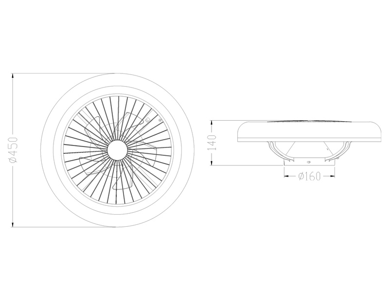 Große LED Deckenleuchte STOCKHOLM mit Ventilator & Fernbedienung Weiß, Ø 73,5cm