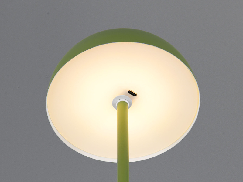 Akku Tischleuchte MUNOZ Grün dimmbar & per USB aufladbar, Höhe 21cm