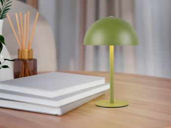 Akku Tischleuchte MUNOZ Grün, Touch dimmbar, USB aufladbar, 21cm klein