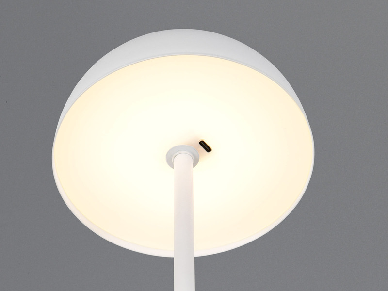 Akku Tischleuchte MUNOZ Weiß dimmbar & per USB aufladbar, Höhe 21cm