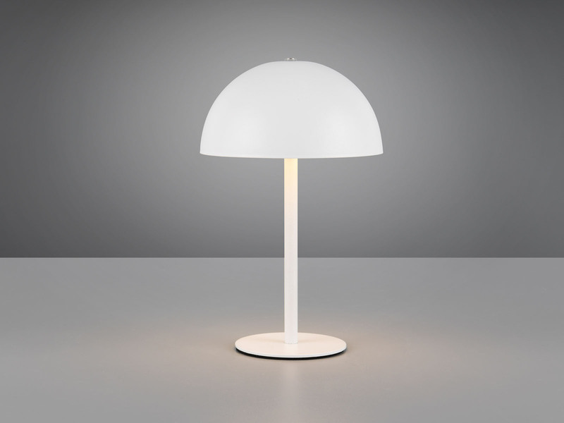 Akku Tischleuchte MUNOZ Weiß dimmbar & per USB aufladbar, Höhe 21cm