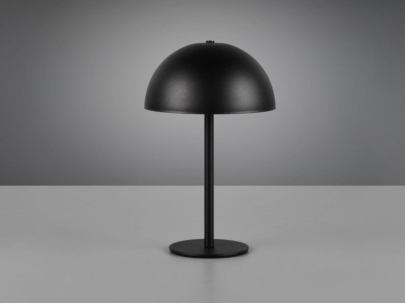 Akku Tischleuchte MUNOZ Schwarz, Touch dimmbar, USB aufladbar, 21cm klein