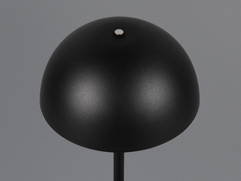 Akku Tischleuchte MUNOZ Schwarz, Touch dimmbar, USB aufladbar, 21cm klein
