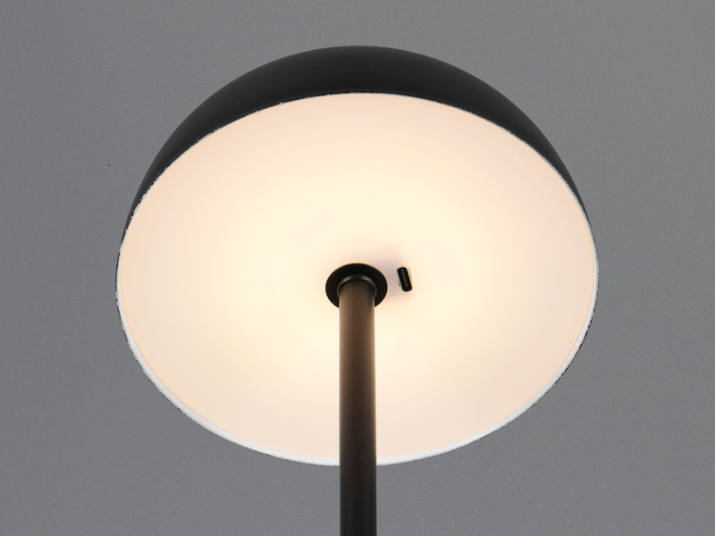 Akku Tischleuchte MUNOZ Schwarz dimmbar & per USB aufladbar, Höhe 21cm