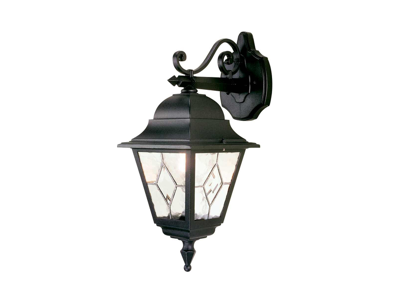 Landhausstil Außenwandleuchte NORFOLK Laterne hängend mit Bleiglas, Höhe 45cm