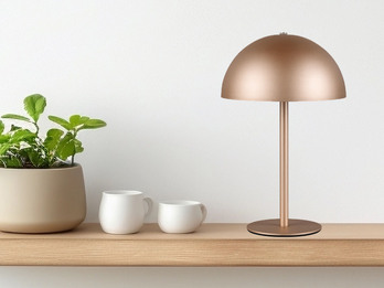 Akku Tischleuchte MUNOZ Coffee, Touch dimmbar, USB aufladbar, 21cm klein