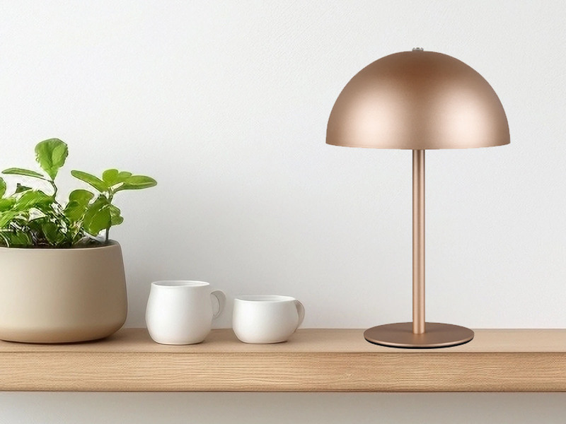 Akku Tischleuchte MUNOZ Coffee dimmbar & per USB aufladbar, Höhe 21cm