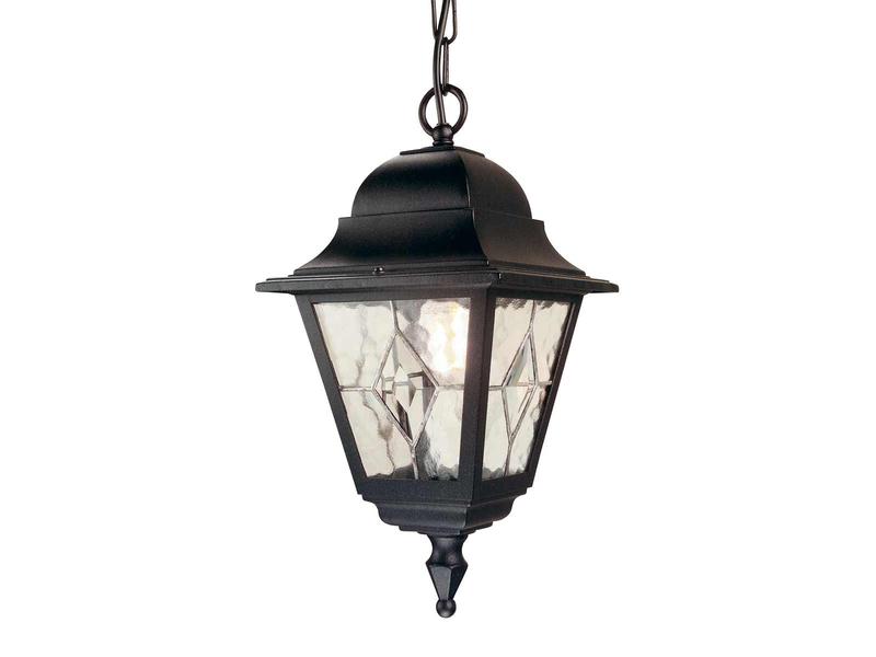 Landhausstil Außen Hängelampe NORFOLK Kettenlaterne mit Bleiglas, max. Höhe 60cm