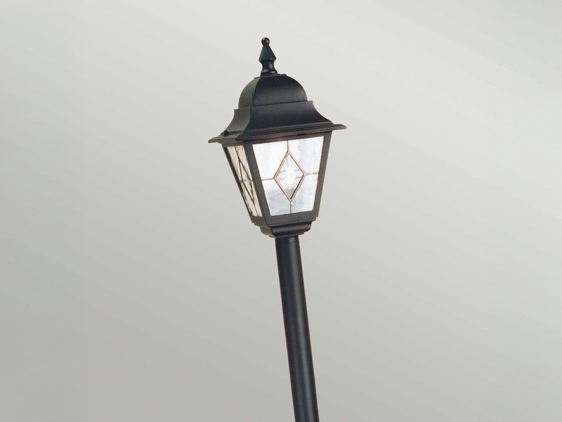 Außen Wegeleuchte NORFOLK Landhausstil Laterne mit Bleiglas, Höhe 109cm