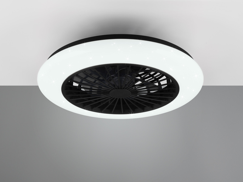 LED Deckenleuchte mit Ventilator, Fernbedienung & Wandhalterung, Ø50cm