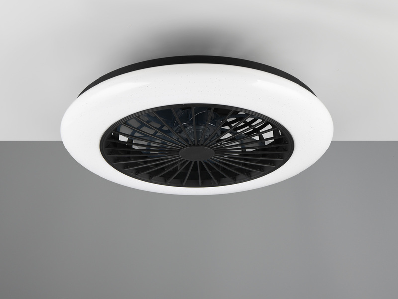 LED Deckenleuchte mit Ventilator, Fernbedienung & Wandhalterung, Ø50cm