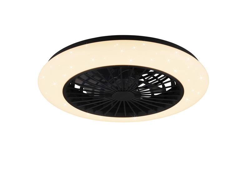 LED Deckenleuchte mit Ventilator, Fernbedienung & Wandhalterung, Ø50cm