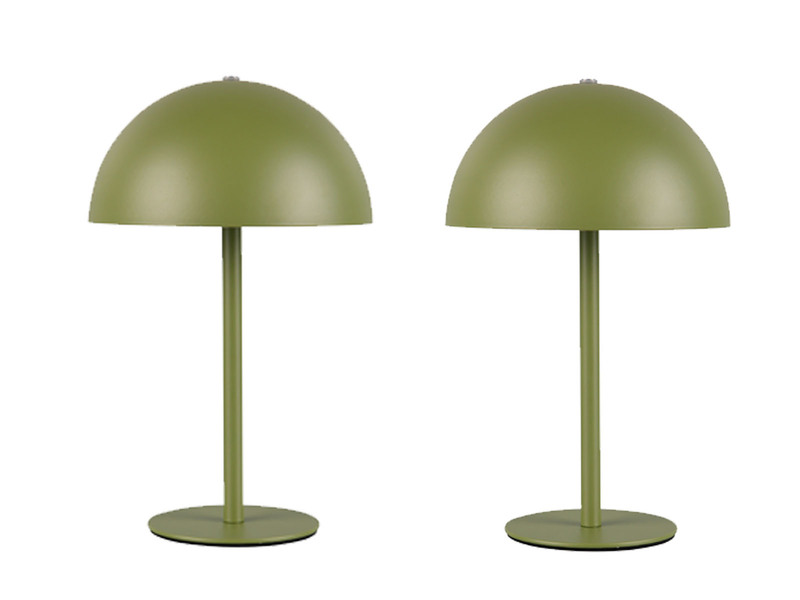 2er SET Akku Tischlampen Grün, Touch dimmbar, USB aufladbar, 21cm klein