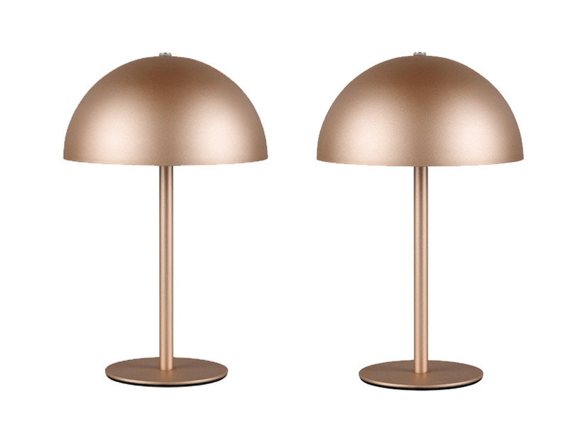 2er SET Akku Tischlampen Coffee, Touch dimmbar, USB aufladbar, 21cm klein