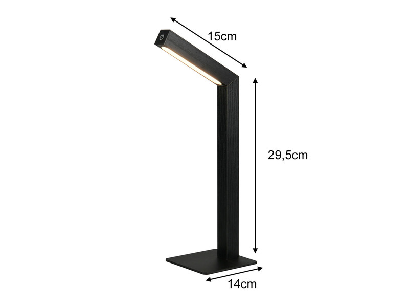 Magnetische Akku Schreibtischlampe SKIP Schwarz, dimmbar, Höhe 37cm