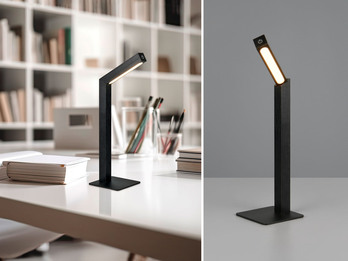 Magnetische Akku Schreibtischlampe SKIP Schwarz, dimmbar, Höhe 37cm