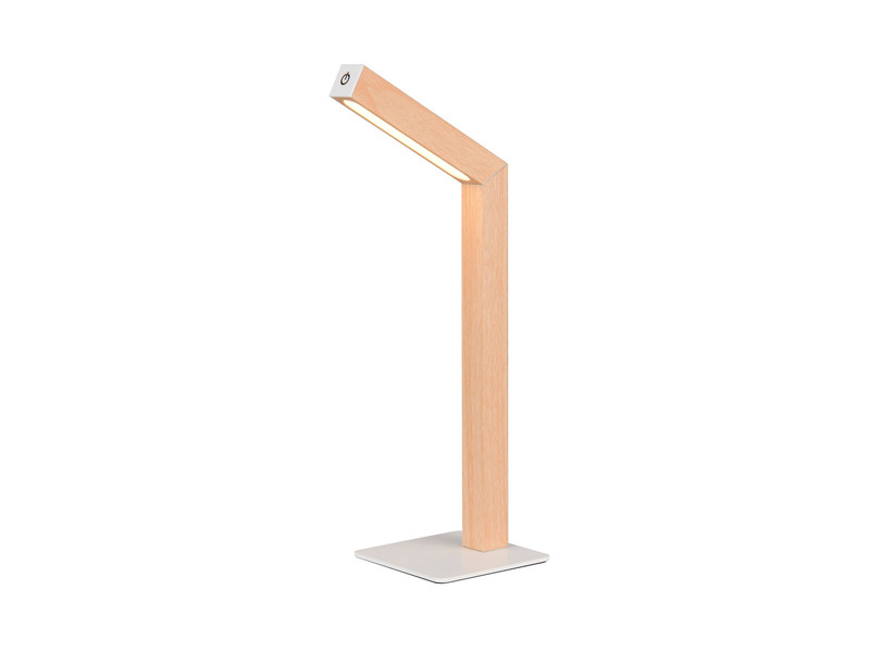 Magnetische Akku Schreibtischlampe SKIP Holzfarben, dimmbar, Höhe 37cm