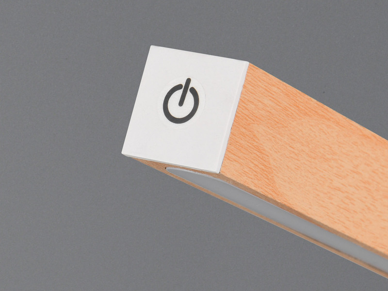 Magnetische Akku Schreibtischlampe SKIP Holzfarben, dimmbar, Höhe 37cm