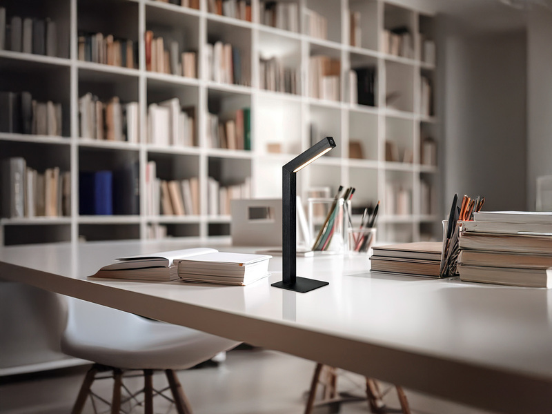 2er SET Akku Schreibtischlampen magnetisch in Schwarz, Höhe 37cm