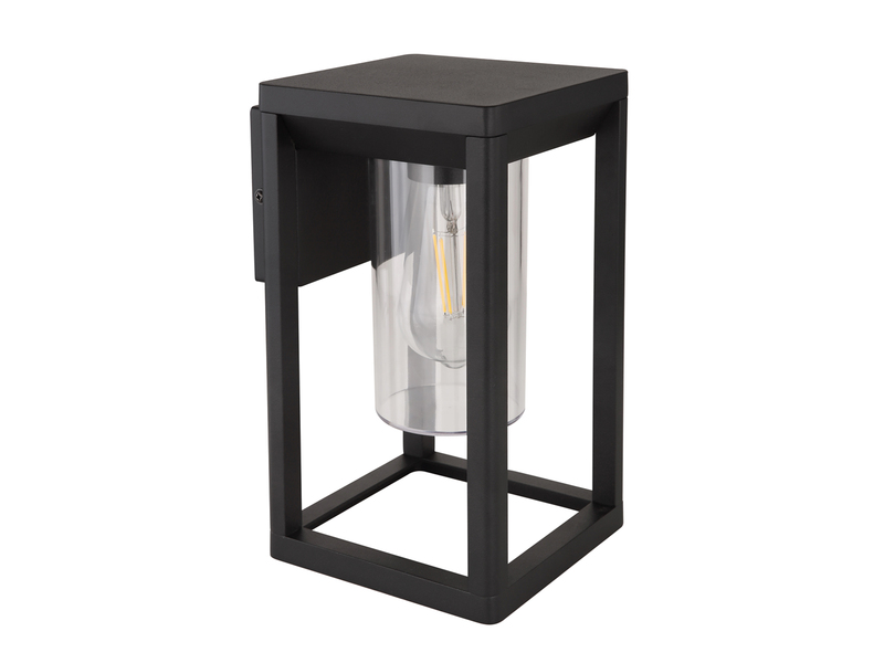 Außenwandleuchte CANDELA Laterne aus Aluminium in Schwarz, Höhe 27cm