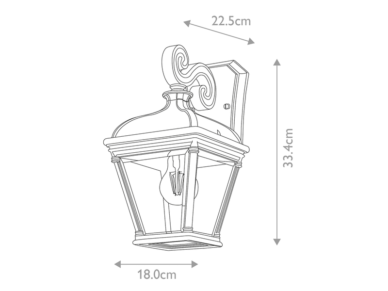 Außenwandleuchte BAYVIEW Landhausstil Hängelaterne, Höhe 33,5cm