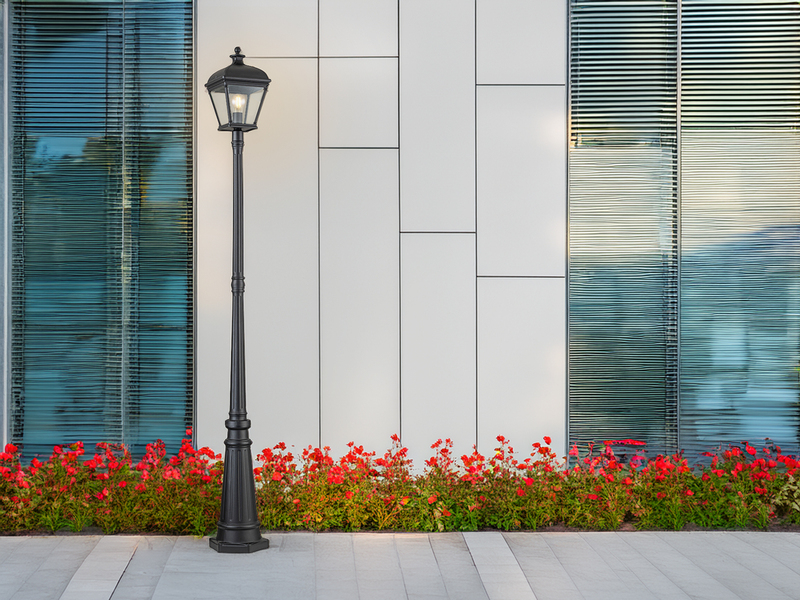Straßenlaterne BAYVIEW im Landhausstil Aluminium Schwarz, Höhe 216cm