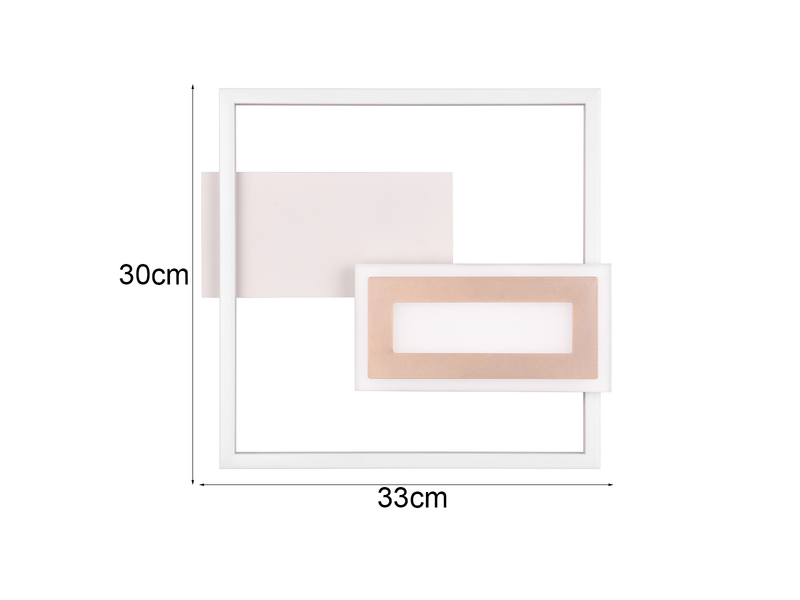 LED Deckenleuchte und Wandleuchte SPIRO ultraflach in Grey/Coffee, Breite 33cm