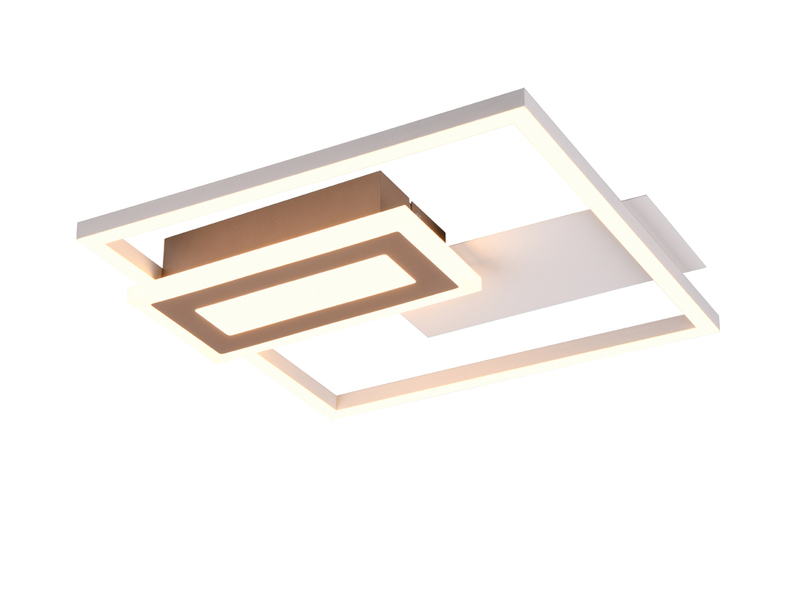 LED Deckenleuchte und Wandleuchte SPIRO ultraflach in Grey/Coffee, Breite 33cm