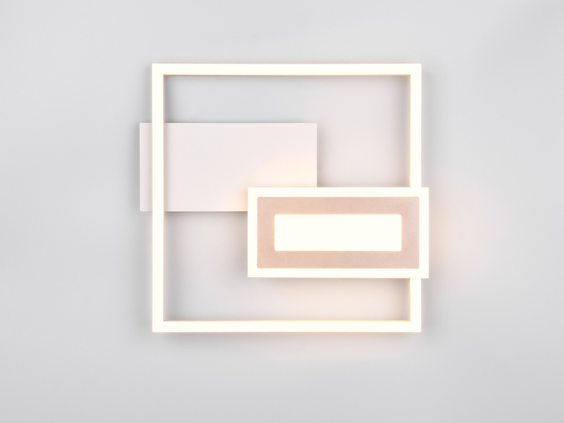 LED Deckenleuchte und Wandleuchte SPIRO ultraflach in Grey/Coffee, Breite 33cm