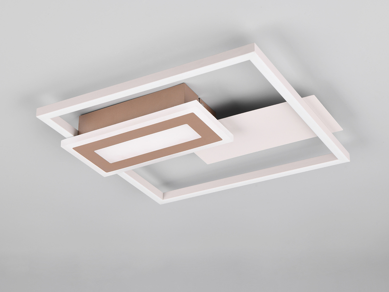 LED Deckenleuchte und Wandleuchte SPIRO ultraflach in Grey/Coffee, Breite 33cm