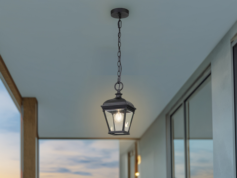 Outdoor Hängelampe BAYVIEW Kettenlaterne Landhausstil, max. Höhe 141cm