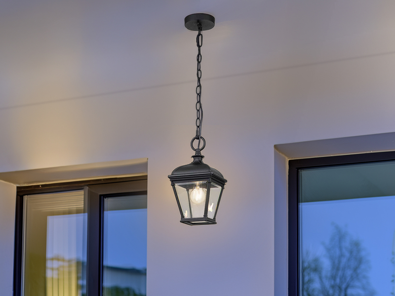 Outdoor Hängelampe BAYVIEW Kettenlaterne Landhausstil, max. Höhe 141cm