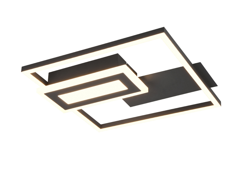 LED Deckenleuchte und Wandleuchte SPIRO ultraflach in Schwarz, Breite 33cm