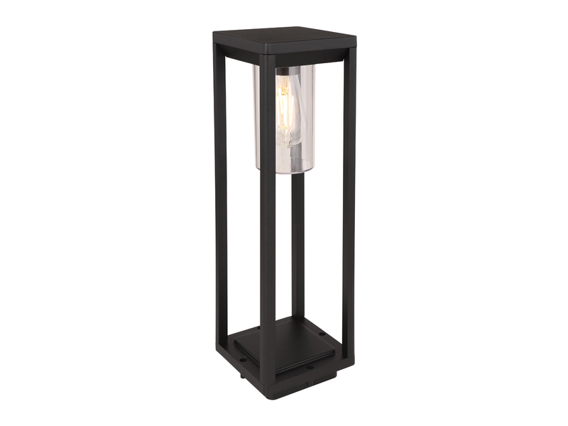 Wegeleuchte CANDELA Laterne aus Druckguss Aluminium in Schwarz, H: 50cm