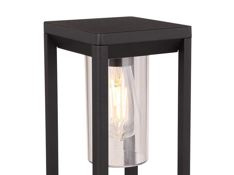 Wegeleuchte CANDELA Laterne aus Druckguss Aluminium in Schwarz, H: 50cm