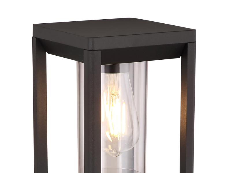 Wegeleuchte CANDELA Laterne aus Druckguss Aluminium in Schwarz, H: 80cm