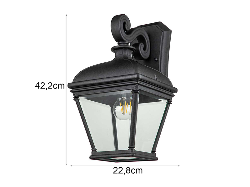 LED Außenwandleuchte große Landhausstil Hängelaterne, Höhe 42cm
