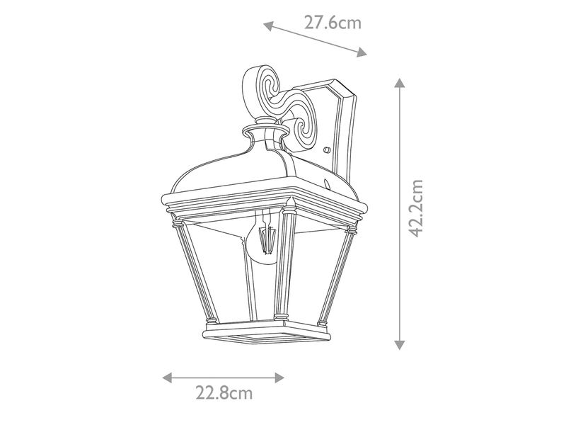 LED Außenwandleuchte große Landhausstil Hängelaterne, Höhe 42cm