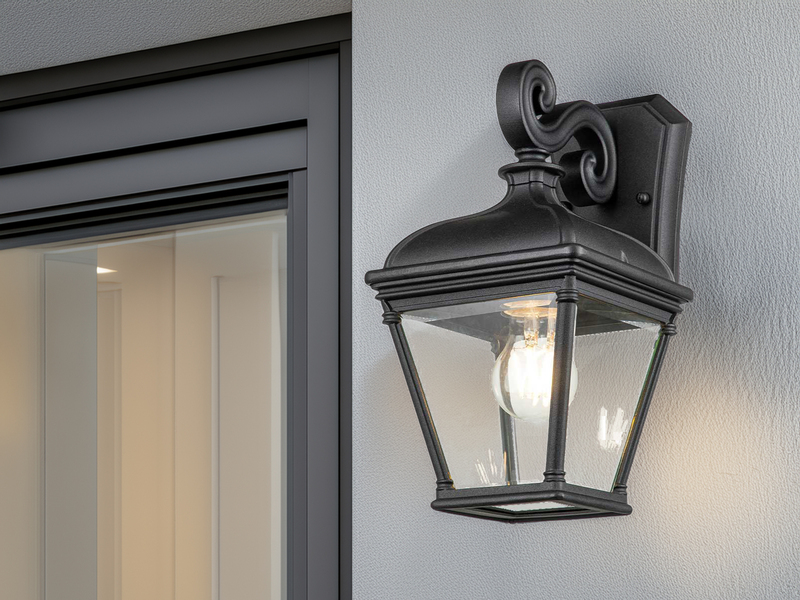 LED Außenwandleuchte Landhausstil Hängelaterne, Höhe 33,5cm