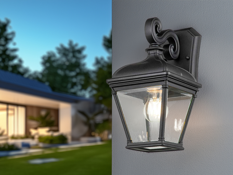 LED Außenwandleuchte Landhausstil Hängelaterne, Höhe 33,5cm