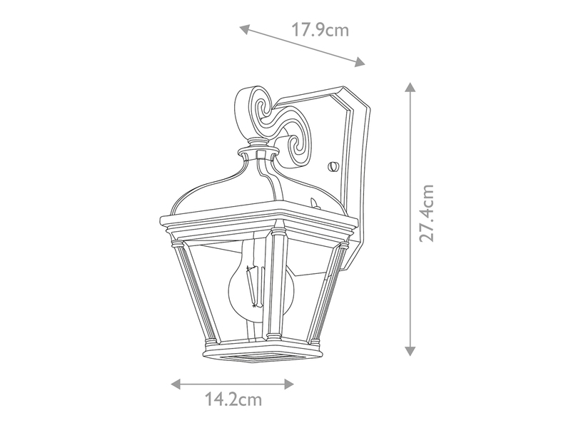 LED Außenwandleuchte kleine Landhausstil Hängelaterne, Höhe 27,5cm