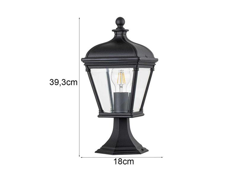 LED Sockelleuchte Garten Laterne im Landhausstil, Höhe 39,5cm