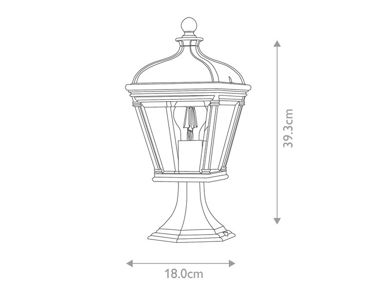 LED Sockelleuchte Garten Laterne im Landhausstil, Höhe 39,5cm