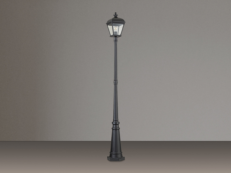 LED Straßenlaterne im Landhausstil Aluminium Schwarz, Höhe 216cm